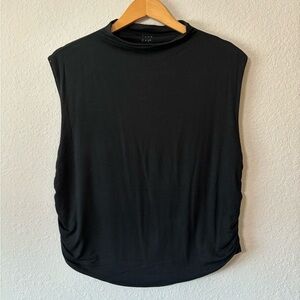 Mock Neck Black Sleeveless Top